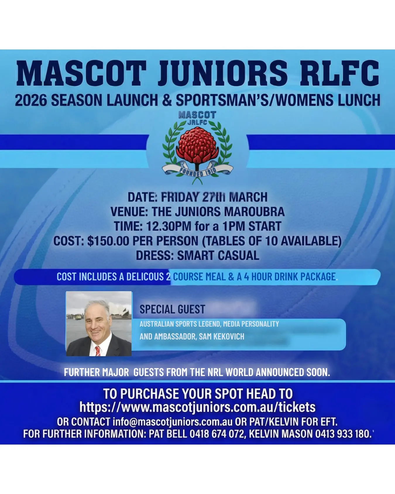 Season Launch & Sportsmans lunch 2026