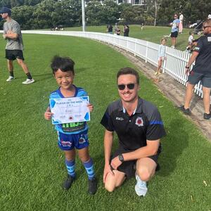 Hugo was the Under 6 Whites player of the game tjis week. Well done Hugo