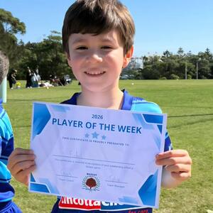 The Under 7 Blues had a great game at Yarra yesterday against South Eastern.  Only a few weeks away from tackle.

Congratulations to Fidel for an outstanding game and winning the player of the week award.