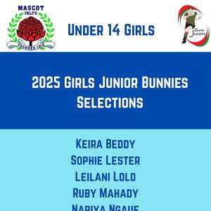 Congratulations to our Under 14 and 16 Girls who have been selected in the 2025 Junior Bunnies Squads.

Well done girls , have a great time over the coming weeks either way the squads.