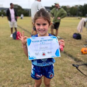Player of the match today for the 6 Blues was Kaylee. Kaylee is a third generation Mascot player and a great talent coming through our junior ranks.

The 6 Blues are proudly sponsored by @bluecoast_construction