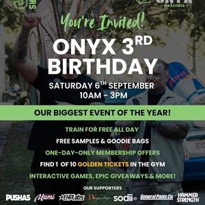 Come up and join one of our great sponsors who celebrates their 3rd Birthday today. Lots of fun things happening or have a workout in the state of the art gym.

Our 16 Girls will be fund-raising with a sausage sizzle from 10.45am till sold out (or around 1.45pm) with all funds going towards their end of season cultural trip to the Cook Islands.🌭

20 Bowden St Alexandria.

Happy Birthday @onyxgym_