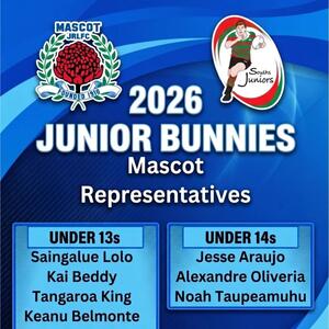 Congratluations to the all the players selected in the 13s and 15s Junior Bunnies squad for 2026.  Well done boys and enjoy the trip away💙🩵