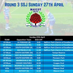 This Sunday marks Round 3 of the South Sydney Junior Competition, and it's going to be a big day of rugby league! 🏉

Our 10s, 11s, and both A Grade sides are all playing at home this week. The A Grade squads are looking to build on their solid start to the year, and they're ready to put on a show for the home crowd.

Unfortunately, there are no games this weekend for our teams participating in the combined competitions.