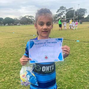 Cooper was player of the match for the 9 Whites. The 9 Whites are proudly sponsored by a great community gym @onyxgym_