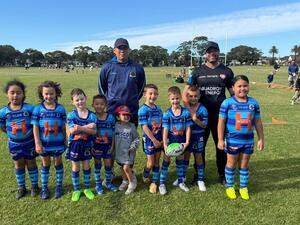 The mighty 7 Whites ready for their game. Proudly sponsored by H Built.